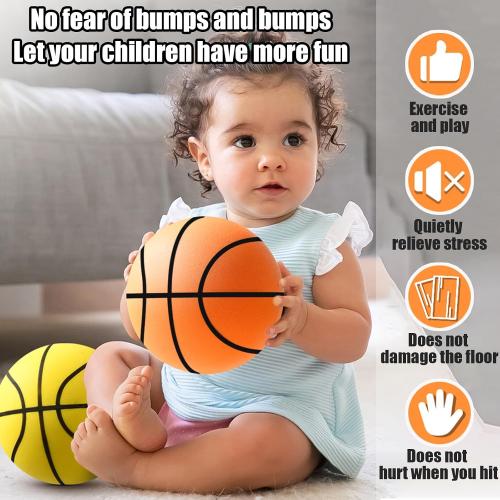 Sprstar Silent Basketball Size 7 (29.5) - 2026 New Upgrade Foam Basketball Arcade Game Indoor | Ball for Quiet Dribbling and Indoor Training,Pro PU Foam Ball – Higher Bounce