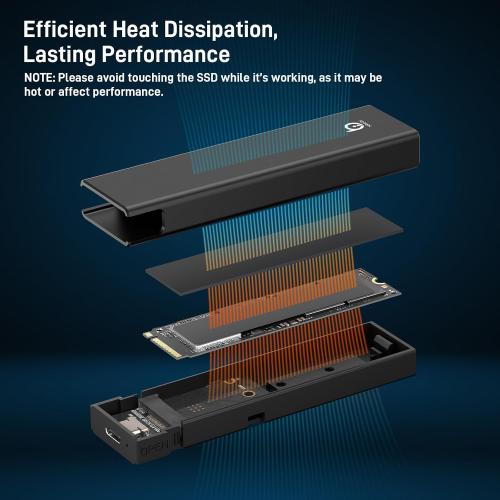 M.2 NVMe SSD Enclosure, Tool-Free Installation, External SSD Reader