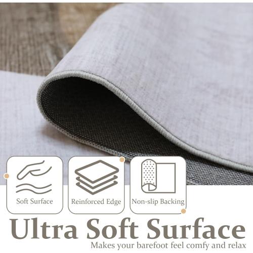 Washable Area Rug 8x10, Large Soft Rugs for Living Room Brown Carpet 8x10 Area Rugs for Bedroom Dining Room Non-Slip Stain Resistant Under Table Rug