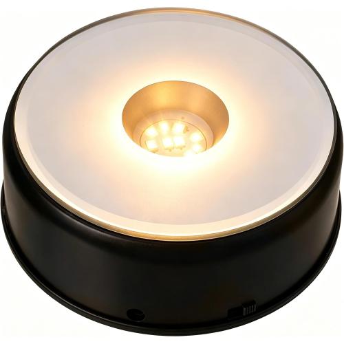 Rotating LED Display Base,Warm Light Display Base for Artworks Party