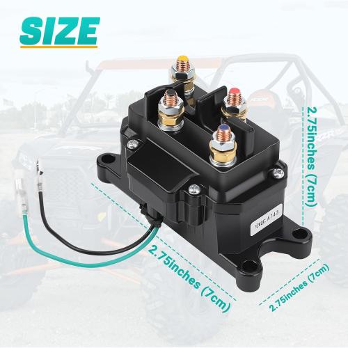 KanSmart Winch Solenoid Relay Contactor 12V 250A Winch Relay Thumb Truck for ATV UTV Boat 4x4 Vehicles 3000-5000lbs Winch with 6 Protecting Caps - Replacement 63070 62135 74900 2875714 70715