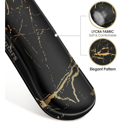 Gimars Upgrade Enlarge Silky Gel Memory Foam Wrist Rest for Computer Keyboard, Mouse, 3 PCS, Ergonomic Keyboard Wrist Rest for Typing Pain Relief, Mousepad Rests Wrist Support for Office Gaming Marble