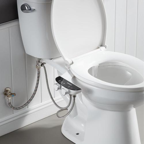Bidet Attachment for Toilet Seat Non-Electric Bidet Hot and Cold Water Bidet Attachment Toilet Adjustable Water Temperature​ Posterior/Feminine Wash Dual Retractable Nozzle Self-Cleaning(TT18N)