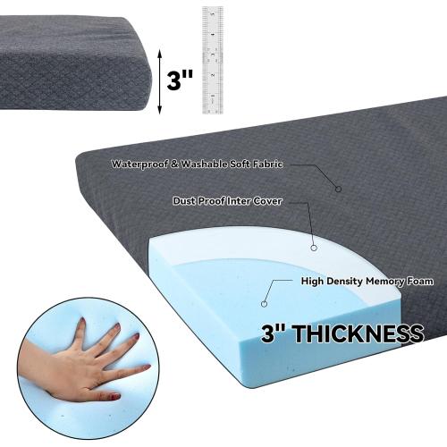 Memory Foam Camping Mattress Pad,Portable Sleeping Pad for Adult,Waterproof Cot Mattress,Roll Up Floor Mattress,Foldable Backpacking Travel Bed for Hiking,Guest Bed