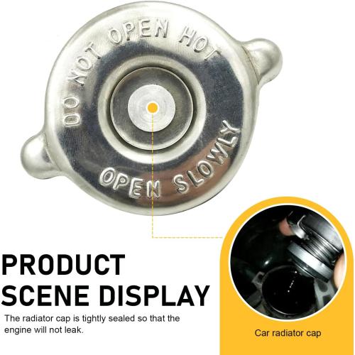 Car Radiator Cap, Metal Scratch-resistant Rust-proof Radiator Protective Cover, T16 T18 Leak-proof Vehicle Water Tank Seal Tool, Universal for Most Vehicles (Silver)