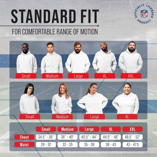 Team Fan Apparel NFL Adult Medium Unisex Modern Throwback Ultra Soft Fleece Hooded Sweatshirt, Heathered Football Hoodie