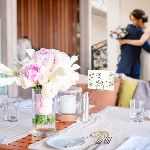 Table Number Holders 10Pcs - 8.75 inch Tall Table Number Stands Place Card Holder for Wedding Party Graduation Reception Restaurant Home Photo Picture Office Memo (Gold, 8.75)
