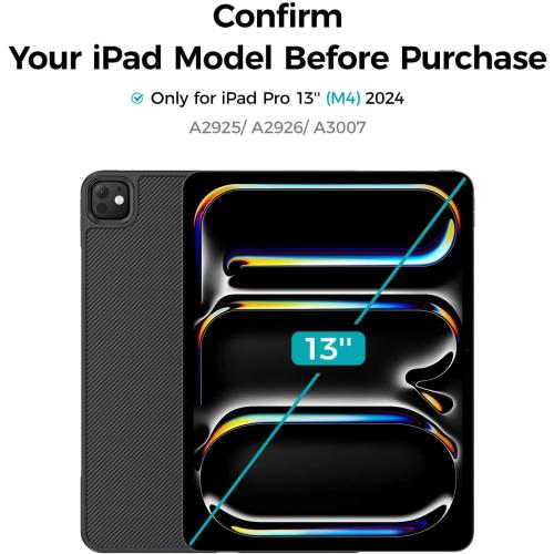 BENKS ArmorPro Case for iPad Pro 13 Inch (M5 2025/ M4 2024), Slim & Lightweight Shockproof Cover with Pencil Holder, Supports Apple Pencil Charging, Built with Dupont Kevlar Fiber and TPU