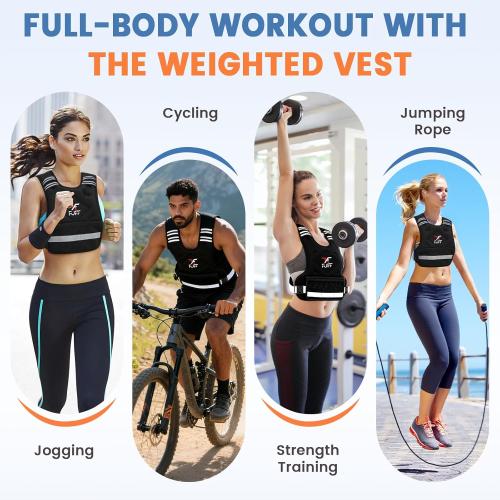 FUFF Weighted Vest Woman, 4-10/11-20/20-32 Lb Adjustable Weight Vest for Women Men, Female Strength Training Body Vest for Walking Exercise Running Workout