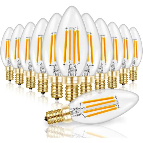 Hizashi 90 CRI Candelabra LED Light Bulbs 60 Watt, 2700K Warm White, E12 LED Bulb Dimmable, B11 Chandelier Light Bulbs, 6W, 550LM, Candle Light Bulbs, UL Listed, 12 Pack