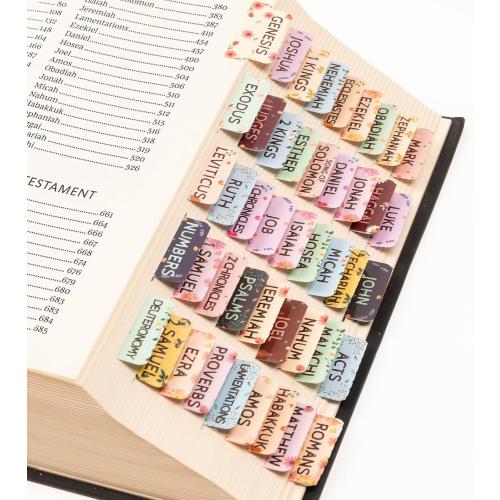 Lumintutu Laminated Bible Tabs, Large Print Bible Study Journaling Supplies, Christian Gift for Women and Men, Index Tabs for Old and New Testament, She Reads Truth Bible (Pastel Bloom)