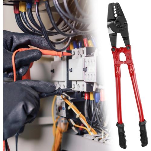 QWORK Hand Swager Crimper 24 Inch - Wire Rope Crimping Tool, 5 Cavity 1/16 3/32 1/8 5/32 3/16 Swaging Tool