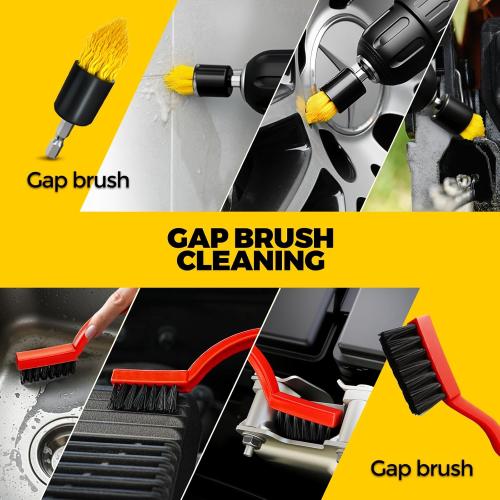 Set of 22 Holikme 22Pack Drill Brush Attachments Set,Scrub Pads & Sponge, Buffing Pads,Power Scrubber Brush,Car Polishing Pad Kit,Wax Applicator Pad,Car Cleaning Kit,Masonry Brushes,Cleaning Supplies