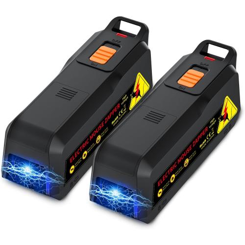X-PEST Electronic Mouse Trap 2 Pack – Electric Mouse Trap Zapper for Indoor & Outdoor Use, Reusable Rodent Trap, No Touch No See, Effective Mice & Mouse Control
