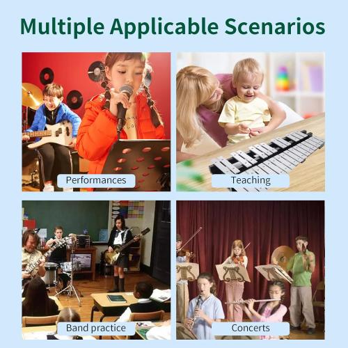 30 Notes Foldable Glockenspiel Xylophone, Percussion Instrument Kit for Adults and Kids- Includes 4 Mallets and Carrying Bag
