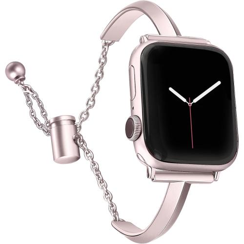 PlusRoc Stainless Steel Band Compatible with Apple Watch Band 38mm 40mm 41mm 42mm 44mm 45mm 46mm 49mm iWatch SE Series 11 10 9 8 7 6 5 4 3 2 1, Slim Versatile Bangle Bracelet for Women