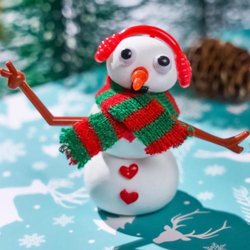 JOYIN Christmas Build a Snowman Craft Kit, 9 Pack Modeling Clay DIY Make a Snowman Kit for Christmas Arts and Craft Activities, Xmas Gift Stocking Stuffers for Kids, School Funny Toy Party Favor