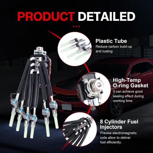 FJ503 Spider Fuel Injectors 6 Cylinder Compatible with Chevy Silverado