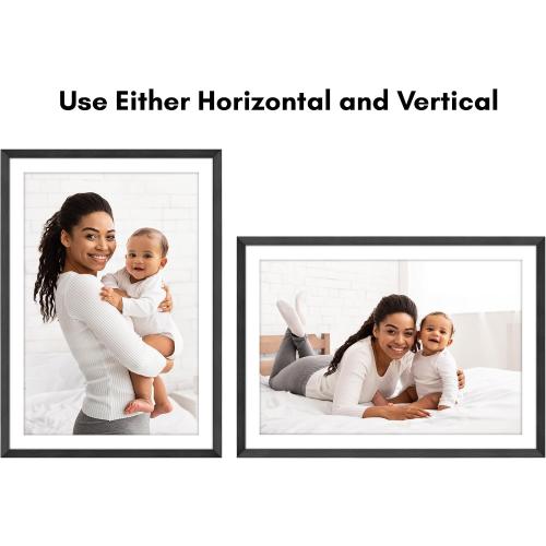 3pk 28x40 Poster Frame with Polished Plexiglass - Use as 24x36 Frame with Mat or Display 28x40 Photo Without Mat - Hudson Collection - Wide Picture Frames for Wall Display - Black