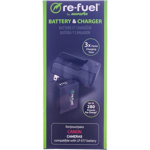 Digipower Replacement Battery & Charger Kit (RFK-LPE17) Black