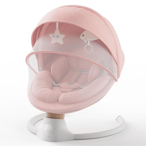 Baby Swings for Infants, FasonBaby Electric Baby Swing with 10 Preset Melodies, 5 Speeds, Remote Control and Bluetooth - Portable Infant Swing for Indoor and Outdoor(Pink)