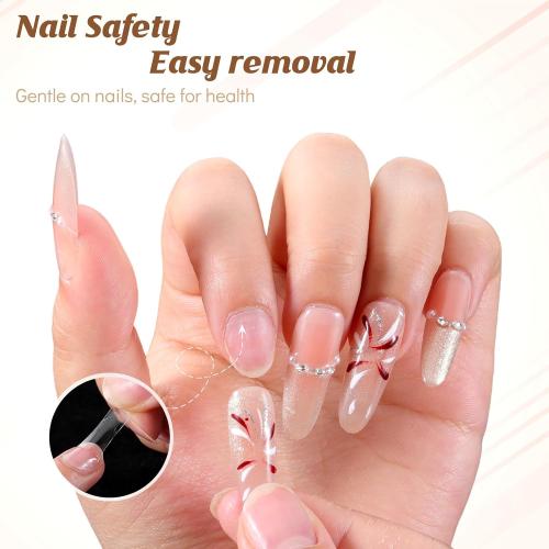 600 Pcs Nail Adhesive Tabs, Strong Nail Glue Sticker Long Lasting Press On Nails Sticky Tabs, Transparent Strong Sticky Double Sided Nails Tab, 0.3mm Ultra-Thin Waterproof, 15 Sizes
