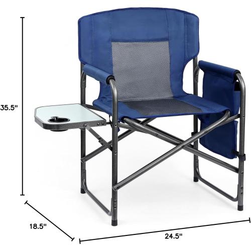 Directors Chair, Camping Chairs for Adults, Heavy Duty Side Table, Lawn Chairs with Side Pockets Carry Straps