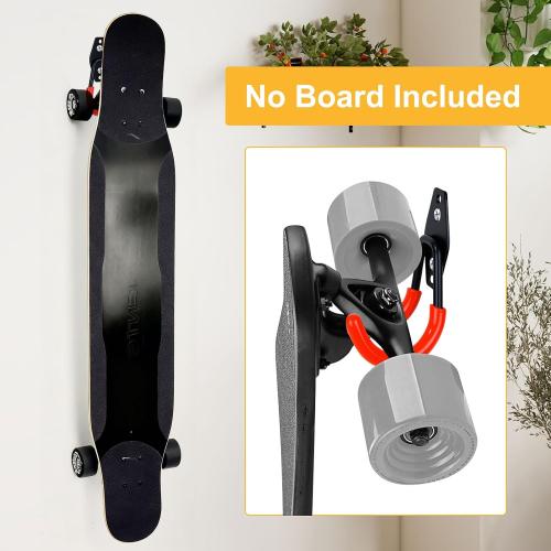 Eichzer 2 Pack Skateboard Wall Mount, Heavy Duty Metal Garage Storage Hooks, Skateboard Hanger Holder for Home & Garden