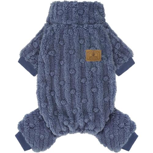XPUDAC Dog Sweater, Dog Winter Clothes for Small Medium Dogs Girl Boy Ultra Soft and Warm Fleece Pet Pajamas for Winter Christmas(Blue-X-Small)