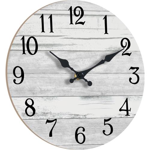KECYET Wall Clock Battery Operated 12 Inch Gray Silent Non Ticking Country Rustic Design Vintage Retro Decorative for Bathroom Kitchen Bedroom