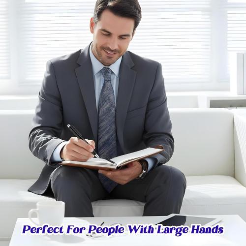 Big Fat Pens Easy Grip Writing Pen Black Ballpoint Thick Pen with 6pcs Replaceable Pens Refill Large pens for Elderly Women Men Office Work Warehouse