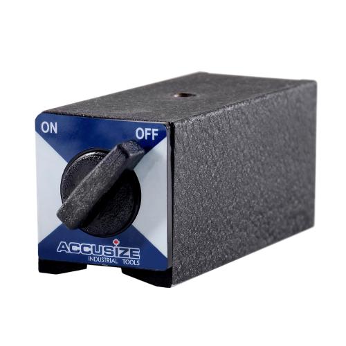 Accusize Industrial Tools Magnetic Base, 264 lb Pull with On/Off Switch, Fine Adjustment, and V-Groove Base for Machinist Indicators