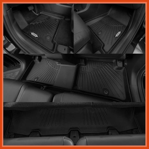 All Weather Floor Mats Fit for Ford Explorer (6 Seats) 2020-2025 Floor Mats & Cargo Mat with Backrest Mats & 2nd Row Backrest Mats Replacement for Ford Explorer Accessories