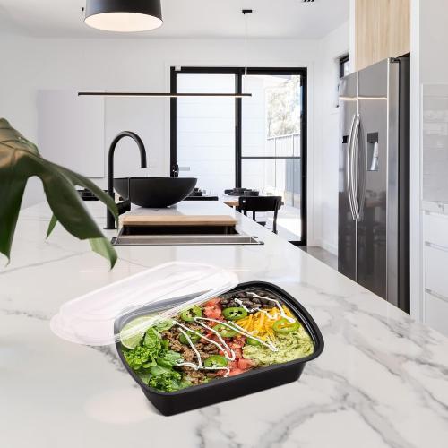 Kitch’nMore 38oz Meal Prep Containers, Extra Large &Thick Food Storage Containers with Lids, Reusable Plastic,Disposable Bento Box,Stackable,Microwave/Freezer/Dishwasher Safe, BPA Free (30Pack)