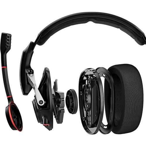 EPOS I SENNHEISER GSP 500 Wired Open Acoustic Gaming Headset, Noise-Cancelling Microphone, Adjustable Headband with Customizable Contact Pressure, Volume Control, PC   Mac   Xbox   PS4, Pro –Black/Red