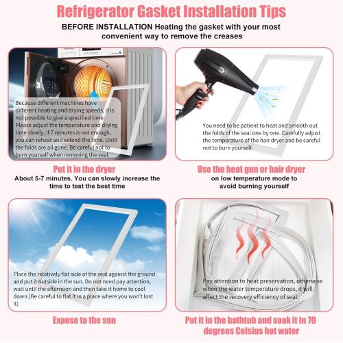 LXun Upgrad 34x23in W10443319 Freezer Door Gasket Replacement for Whirlpool Freezer Door Seal for Maytag Kenmore Freezer Door Seal JennAir Amana KitchenAid Refrigerator Door Gasket W10133249 W10571960