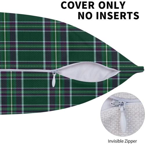 Christmas Throw Pillow Covers 18x18 Inch Set of 2 Scottish Tartan Plaid Square Pillow Cases Farmhouse Classic Outdoor Pillowcase Decorative Cushion Cover for Couch Sofa