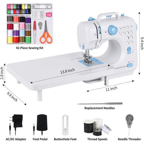 Mini Sewing Machine for Beginners & Kids with Extension Table, Portable