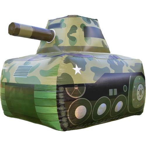 Dazmers Inflatable Army Tank - Inflatable Military Battle Tank for Party War for Kids, Birthday, Toy Parties, Laser Tag, Paintball, Gel Blaster Gun, Water and Airsoft