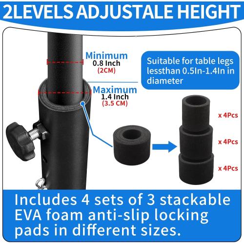 VinBee Folding Table Risers,Folding Table Leg Extenders,2-Levels Height Adjustable Risers for DIY & Office,Dining,Standing Desk 4 Pack (7.7 inch)-Legs for Furniture