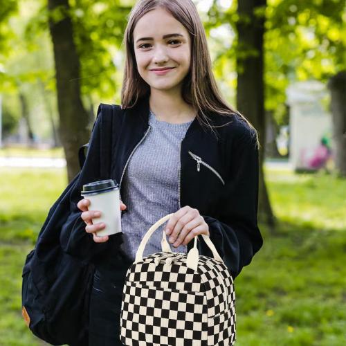 Bluboon Lunch Bag for Women Men Cute Corduroy Lunch Tote Bags Reusable Insulated Lunch Box Large Capacity Reusable Insulated Cooler for Work Picnic or Travel