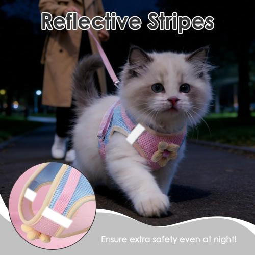Escape-Proof Cat Harness Leash Set - Breathable Mesh Vest, XS