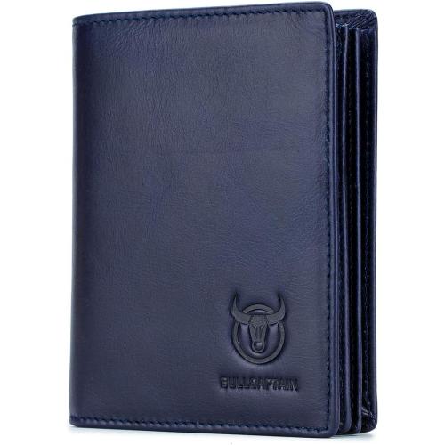 BULLCAPTAIN Large Capacity Genuine Leather Bifold Wallet/Credit Card Holder for Men with 15 Card Slots QB-027