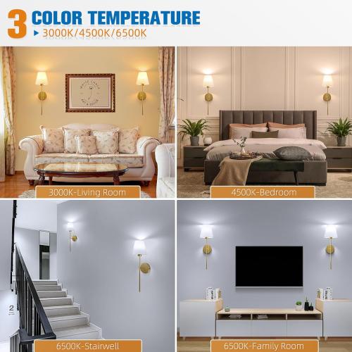 Battery Operated Wall Sconce Set of 2,Gold Rechargeable Wall Lights with 10400mAh Dimmable Bulbs and Remote,10 Colors Wireless Wall Lamps for Bedroom Living Room Hallway Decor