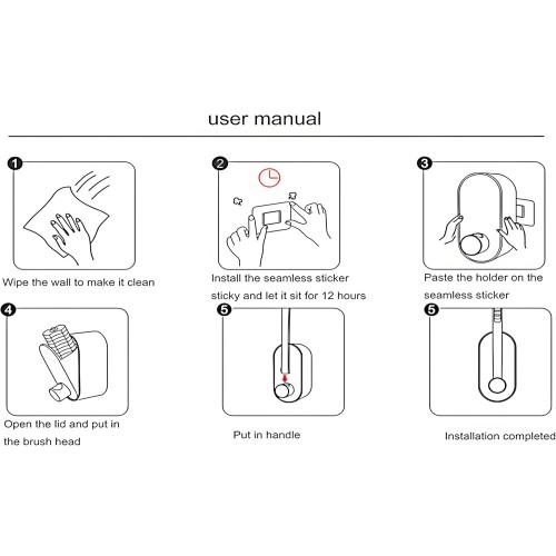 Disposable Toilet Brush with 48 Refill Heads and Holder– Includes Storage Caddy&Toilet Bowl Wand, Wall-Mount Scrubbing Toilet Brush Bathroom Cleaning Kit (1 Wand 48 Refills)