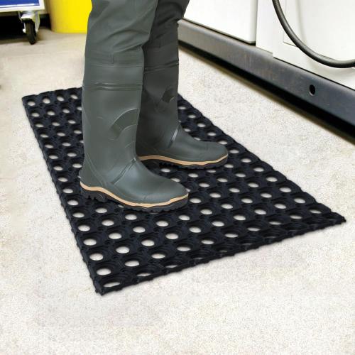 Anti-Fatigue Rubber Floor Mat - NANBOWANG Commercial Grade Grease Resistant Non-Slip Recycle Tyre Floor Mats for Restaurant Kitchen Bar Garden Outdoor Wet Area (20X30)