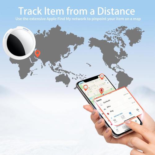 2 Pack Tracker Tags [Apple MFi Certified] Pair with Apple Find My (iOS Only) Bluetooth Air Smart Tags Key Finder Item Locator Waterproof Finder Worldwide Tracking for Pets Wallet Backpack Dogs Luggage