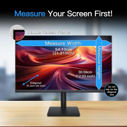 2-Pack 24 Inch Computer Privacy Screen Filter, Anti-Spy/Glare Protector Film for Widescreen Monitor with 16:9 Aspect Ratio (Computer Monitor 24 Inch)