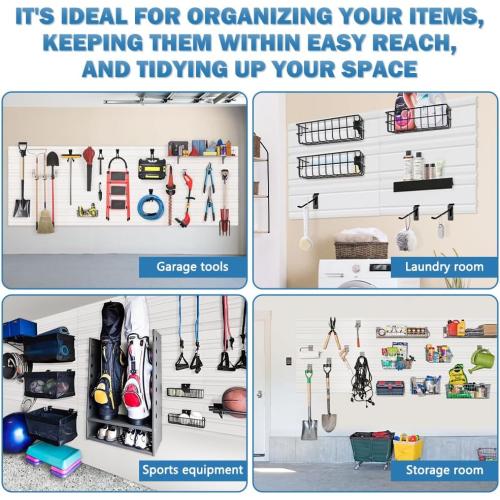 6PCS Slatwall Panel 6X24,Slat Wall Paneling System for Garage | Heavy-Duty PVC Garage Wall Organizer, Slatwall Board For Workshop Organization, Retail Display, Easy Installation,White