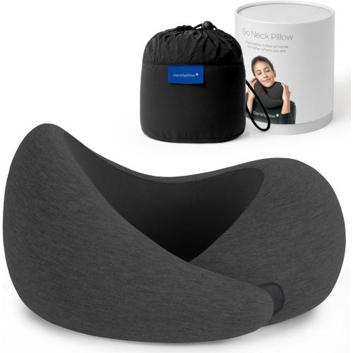Ostrichpillow Go Neck Pillow, Travel Pillows for Airplanes, Premium Memory Foam Travel Pillow, 360º Ergonomic Design, Asymmetrical Sides, Travel Bag Included, Washable Modal Cover